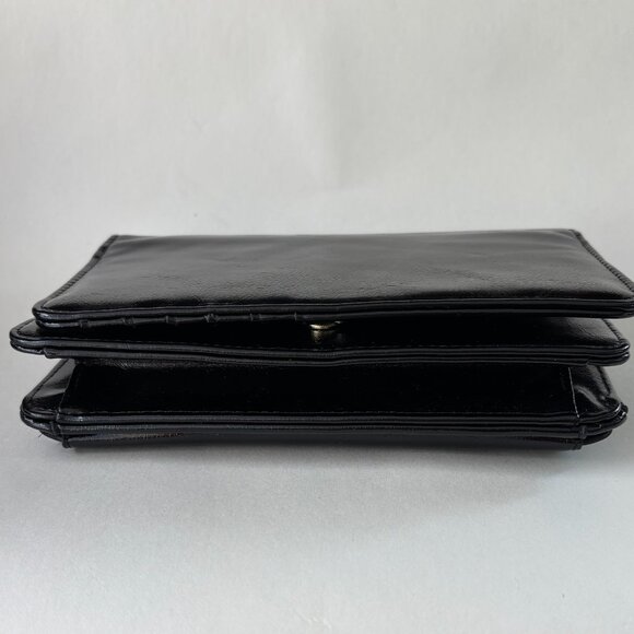 Black Patent Leather Crossbody Wallet Purse - Picture 8 of 12